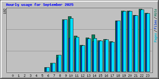Hourly usage for September 2025