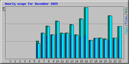 Hourly usage for December 2025